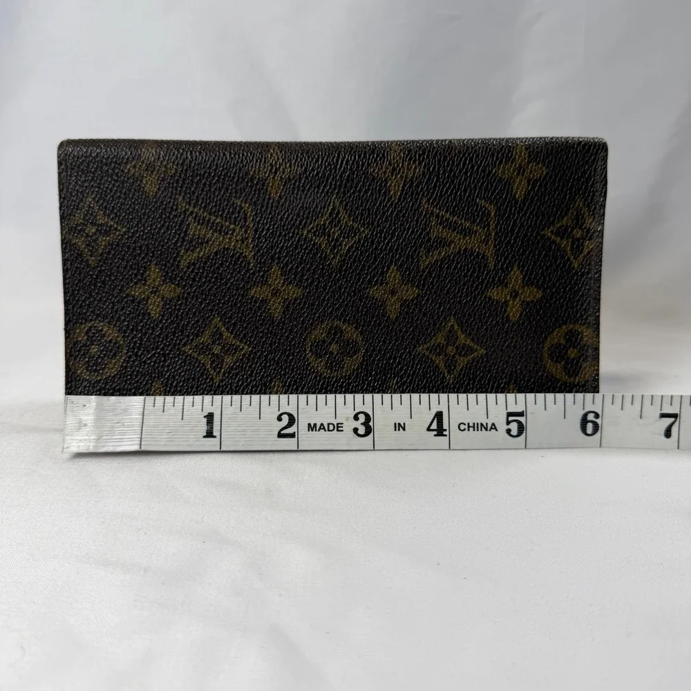 Louis Vuitton Monogram Canvas Long Bifold Wallet Unisex Brown Vintage LV